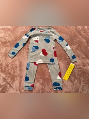 NWT Tea Collection 100% Cotton Goodnight Pajama Set, Heartbreaker Print, Size 4